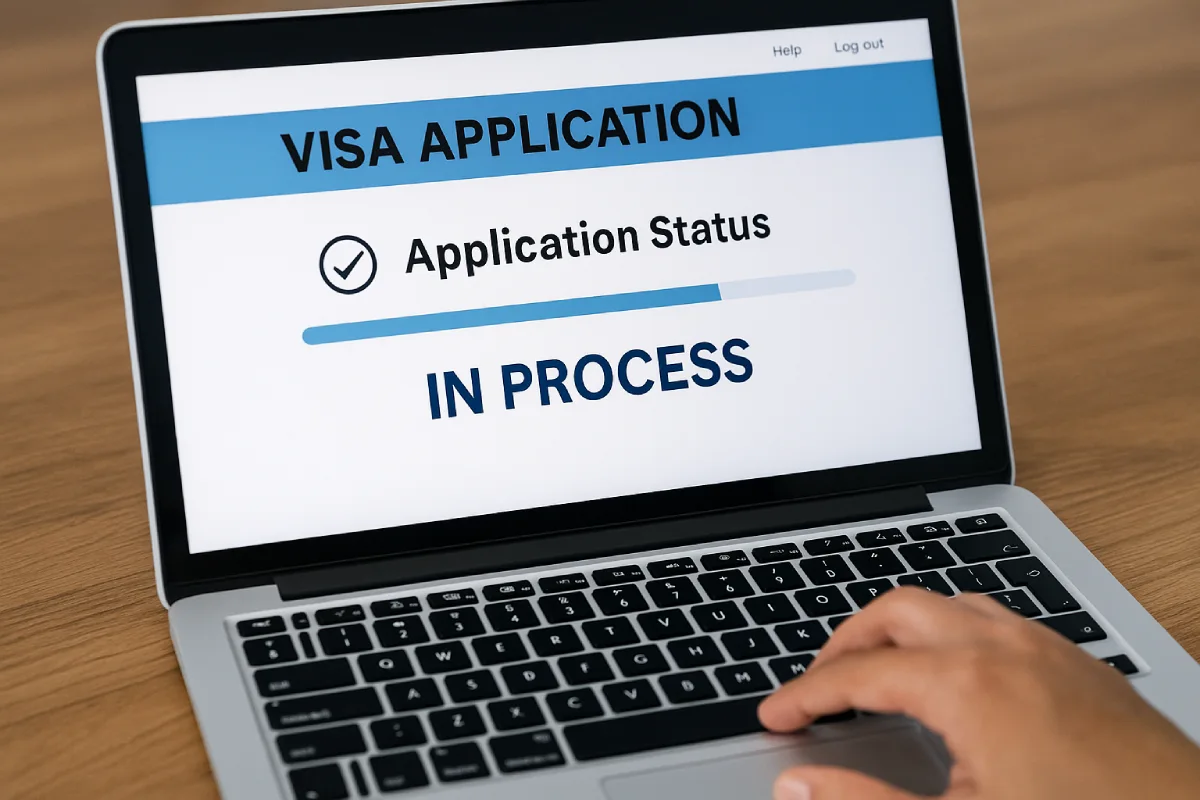 Visa application tracker screen