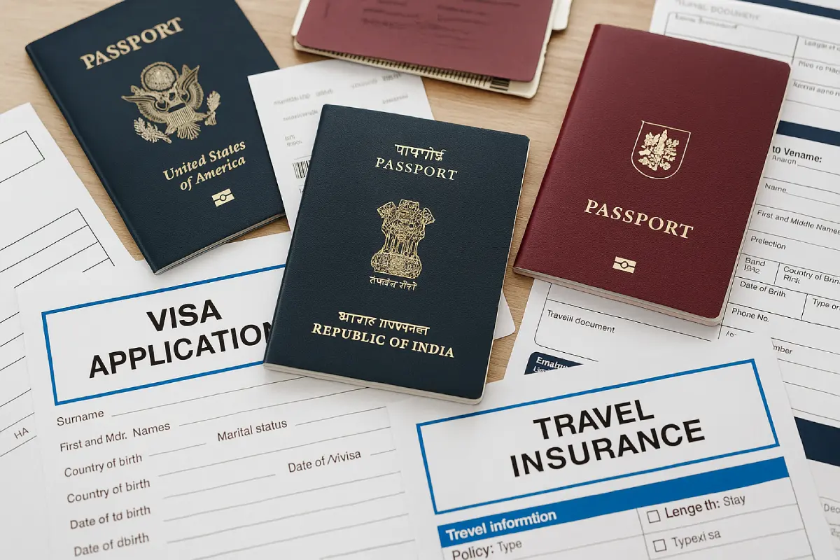 Passports and visa forms on desk, How to Apply for a Visa Online

