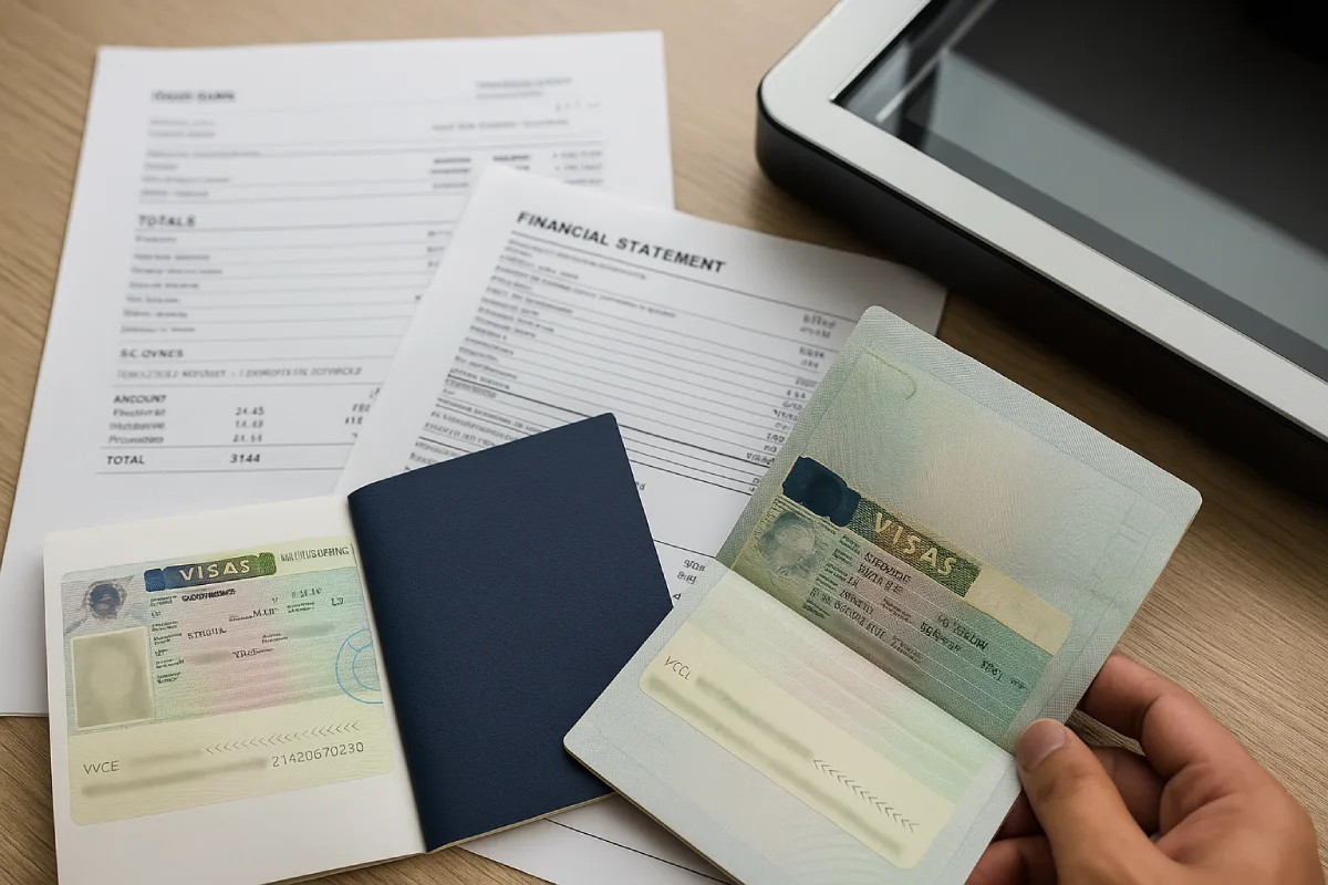 Scanned passport and bank statements