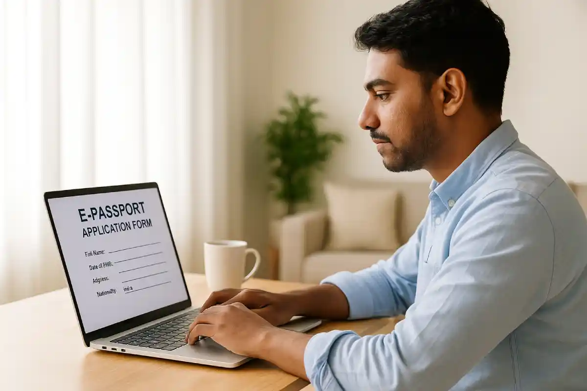 E Passport in India: Complete Guide for 2025 5 Applicant filling online form for e passport in India