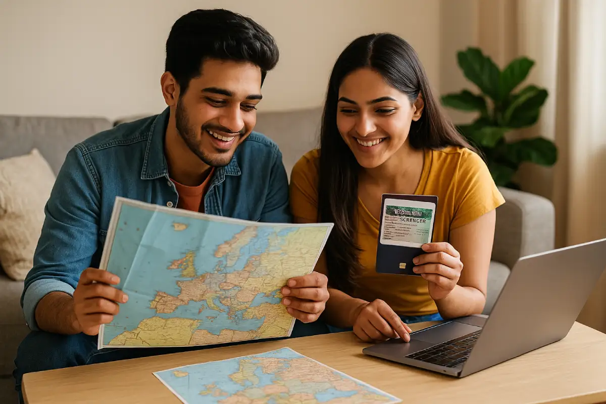 Your Complete Guide to Getting a Schengen Visa from Bangalore 3 Indian couple planning trip with Schengen Visa Bangalore
