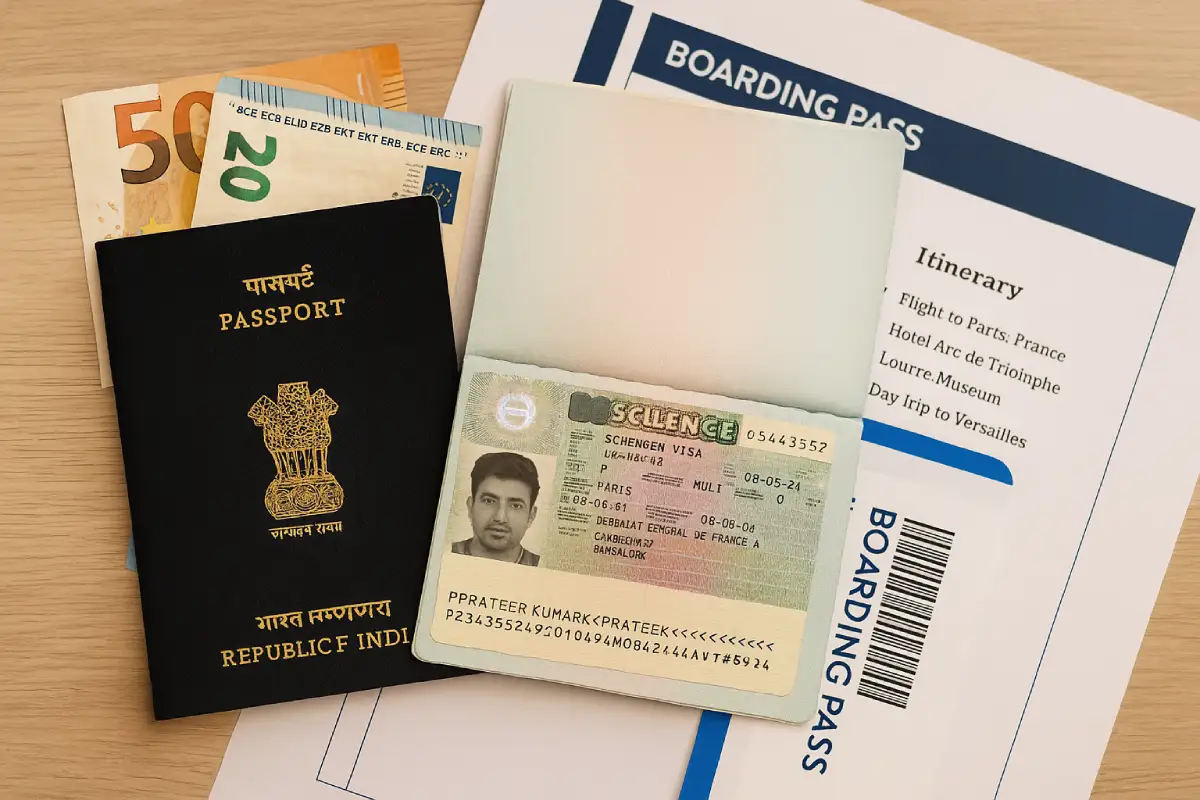 Your Complete Guide to Getting a Schengen Visa from Bangalore 2 Indian passport with approved Schengen Visa Bangalore stamp