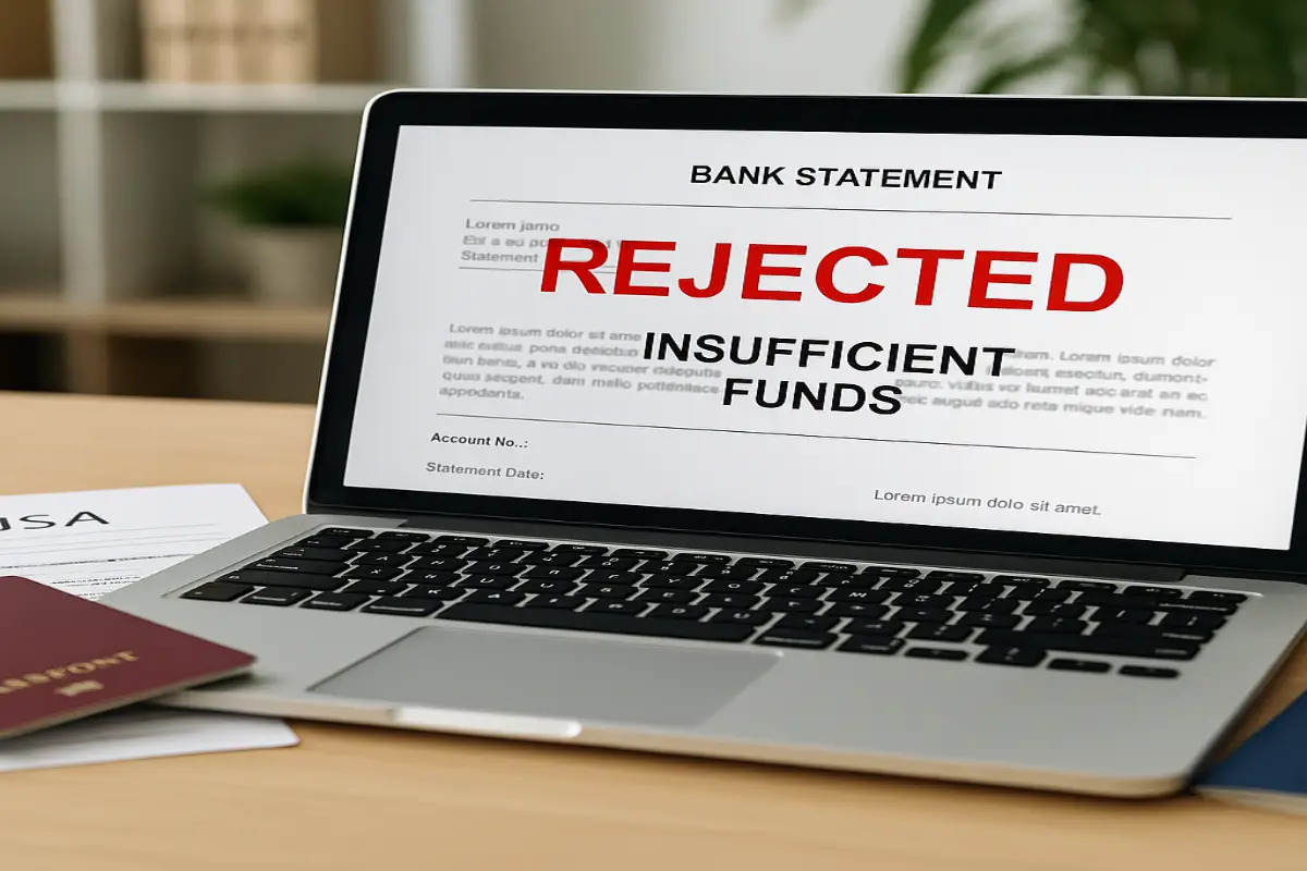 Why Visa Gets Rejected - Main Reasons Explained 3 Bank document problem showing why visa gets rejected