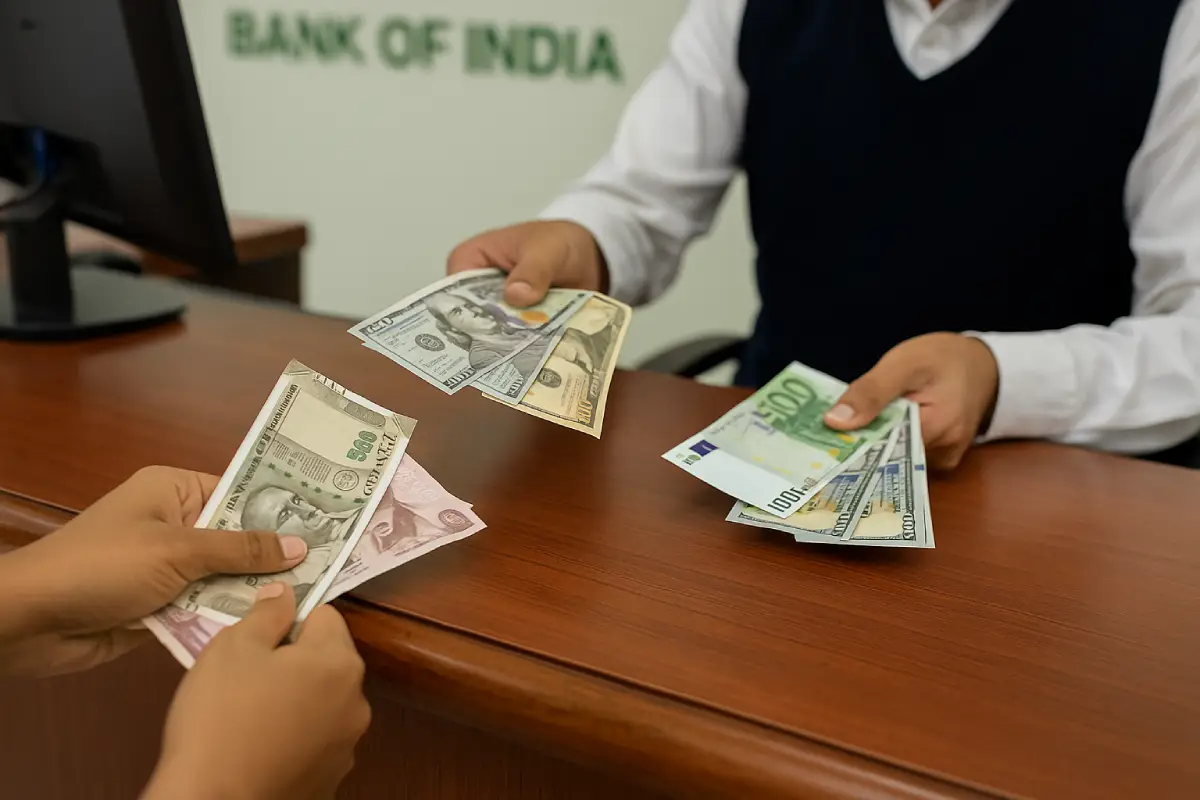 Ultimate Guide to Currency Exchange in India: For Beginners 2 Customer at bank counter for Currency Exchange in India