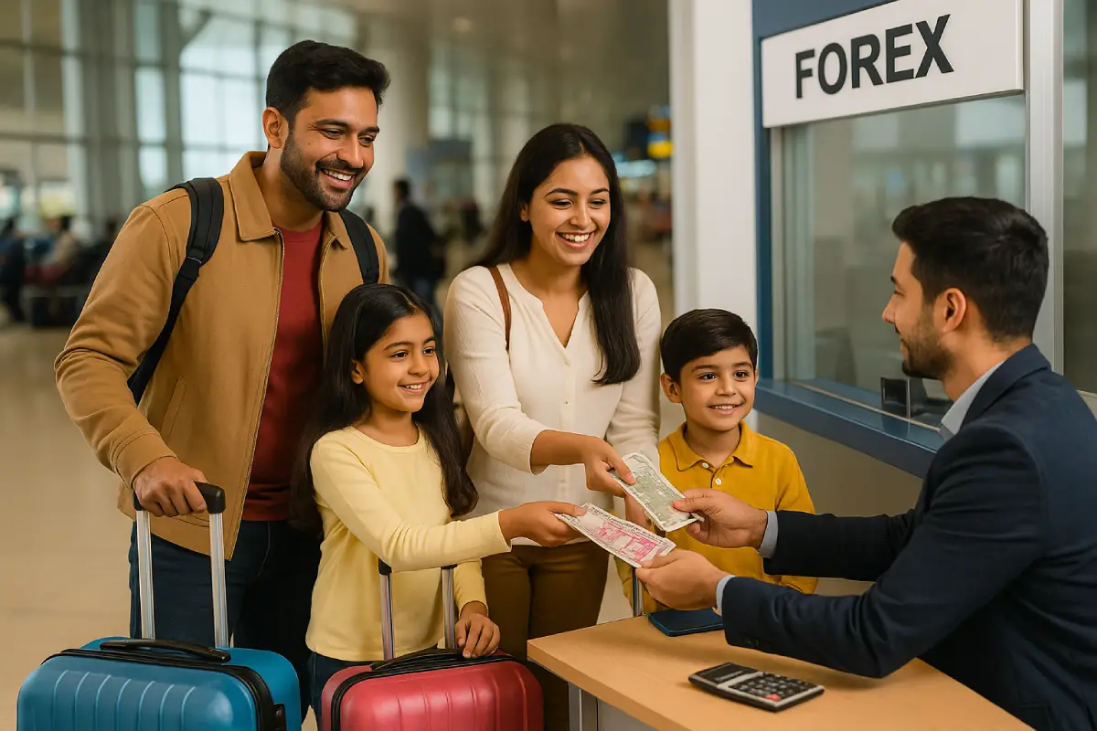 family exchanging aed to inr after travel from UAE